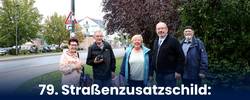 Angela Biemann, Dr. Werner Anton, Katja Finger, Marcus Turré und Michael Finger (v. l.) © Heinz Biemann beitragsbild 79. zusatzschild