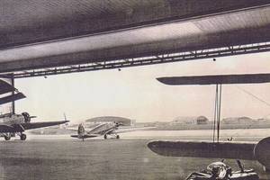 1936 flugplatz, aus werfthalle blick gen westen q ltmp ©Stadtarchiv
