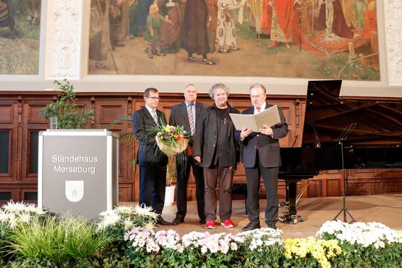 Verleihung des Walter-Bauer-Preises an Thomas Kunst (2.v.r) 2018 11 02 W B Preis Kunst