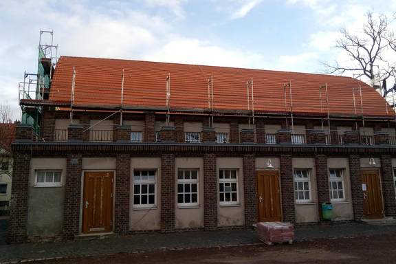 Baumaßnahmen 2021 Grundschule „Albrecht Dürer“ © Stadt Merseburg Auf dem Bild sehen Sie die teils abgeschlossenen Baumaßnahmen an der Grundschule „Albrecht Dürer“.