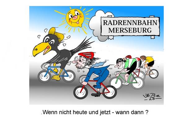 Karikatur von Heinz-Joachim Becker 23 06 01 4 me radrennbahn